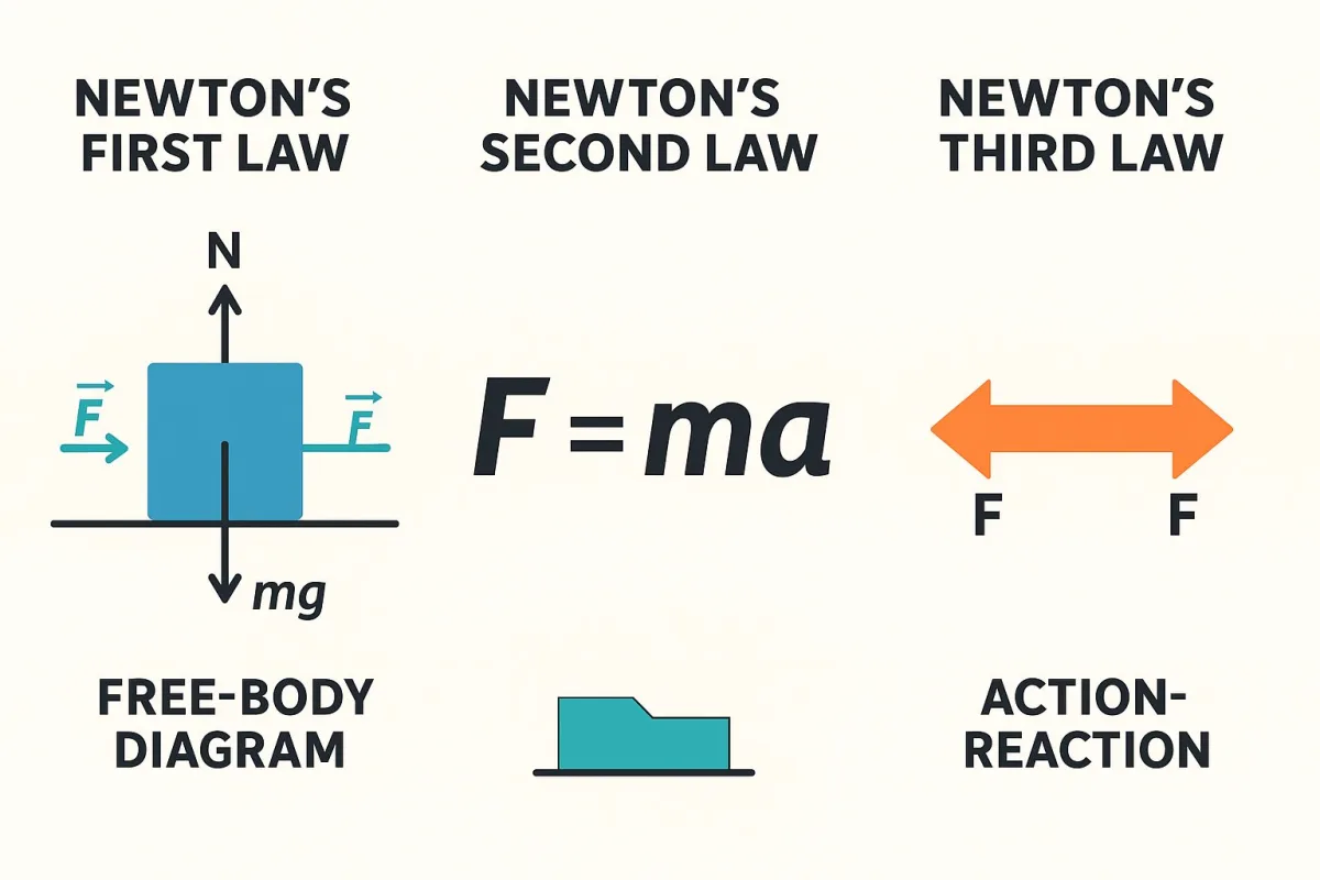 Hukum Newton Kelas 10: Visual, Contoh, Latihan Ringkas