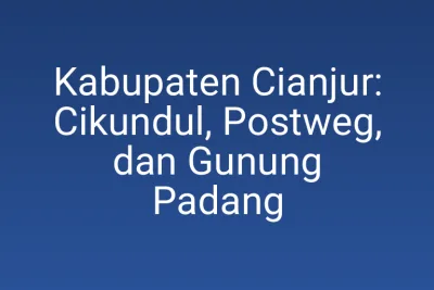 Kabupaten Cianjur: Cikundul, Postweg, dan Gunung Padang